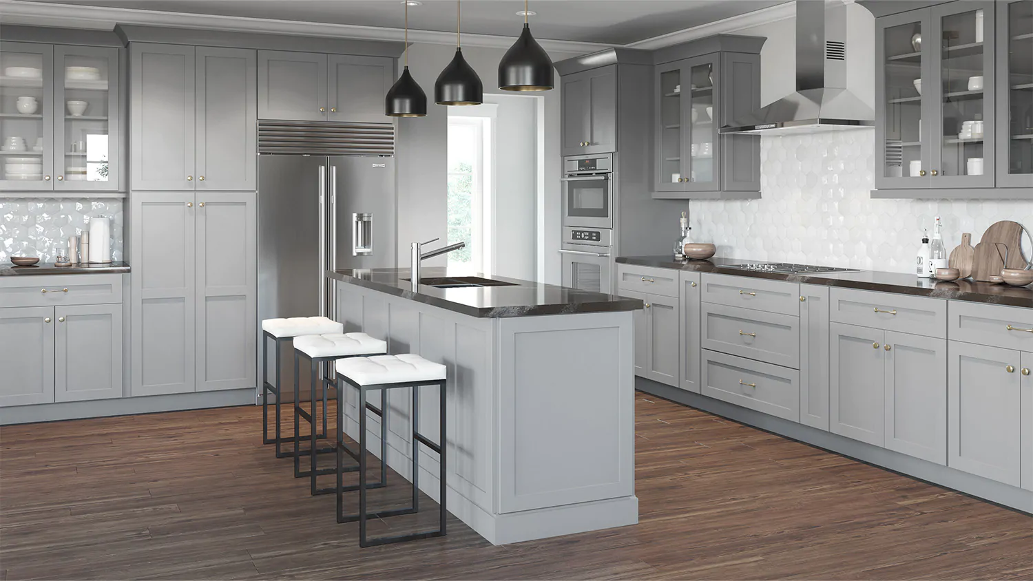 Gray Shaker Cabinets 2